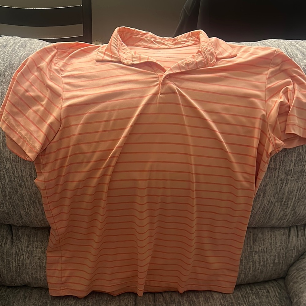 Nike Peach Striped Polo Shirt